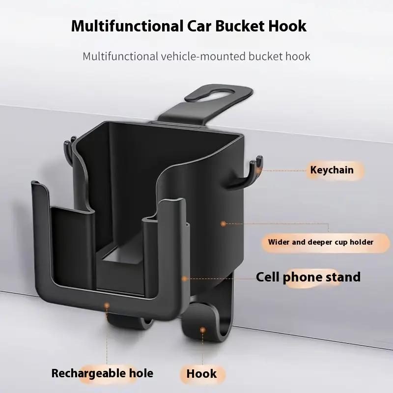 Car Back Seat Cup Holder Headrest Handbag Hook Hanger Storage Organizer Universal Water Cup Holder Car Interior Accessories