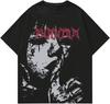 Verdusa Herren Silhouette Figur Druck Punk T-Shirts Vintage High Street T-Shirts