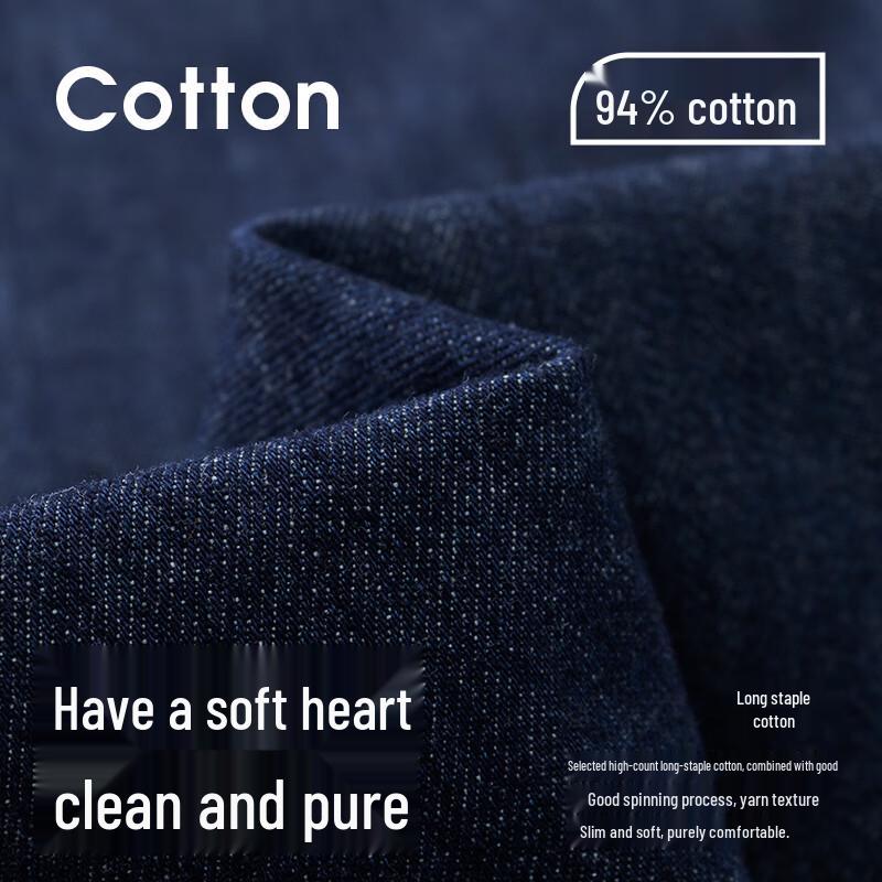 NVG·YOUNG Men's Spring Blue Washed Loose Straight-Fit Denim Jeans