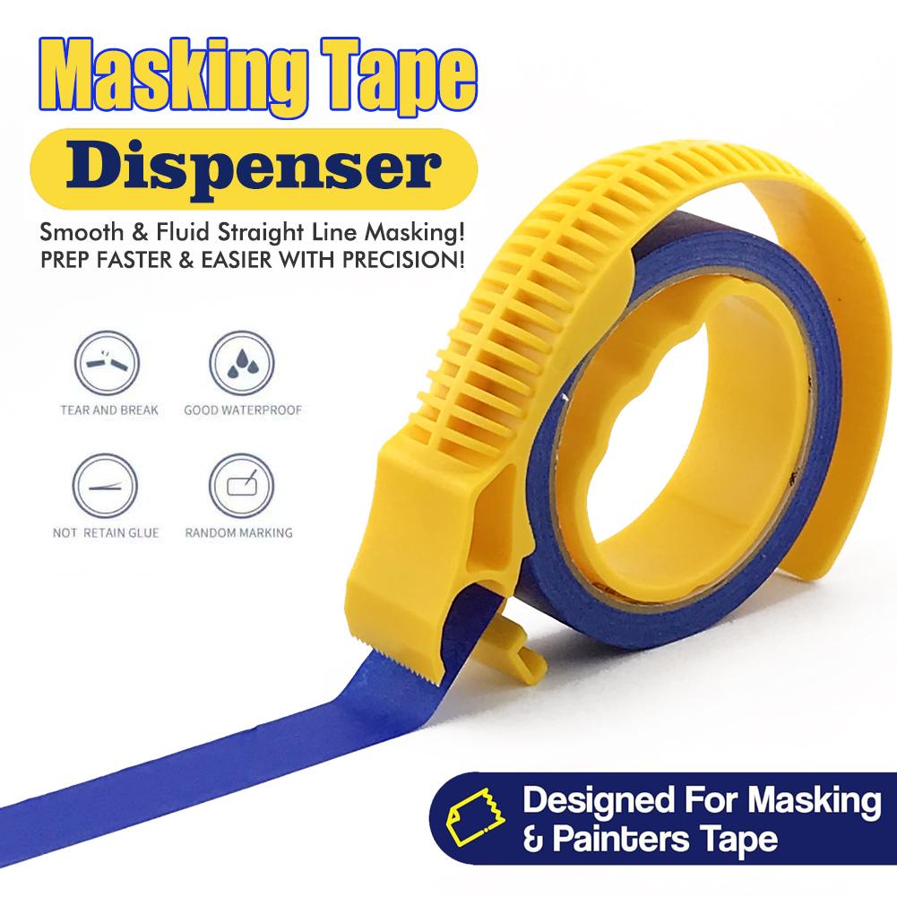 Painter Masking Tape Dispenser Machine Blue Adhesive Tape with Yellow Tape Cutting Tool for Repair and Beautify Crack in Tile