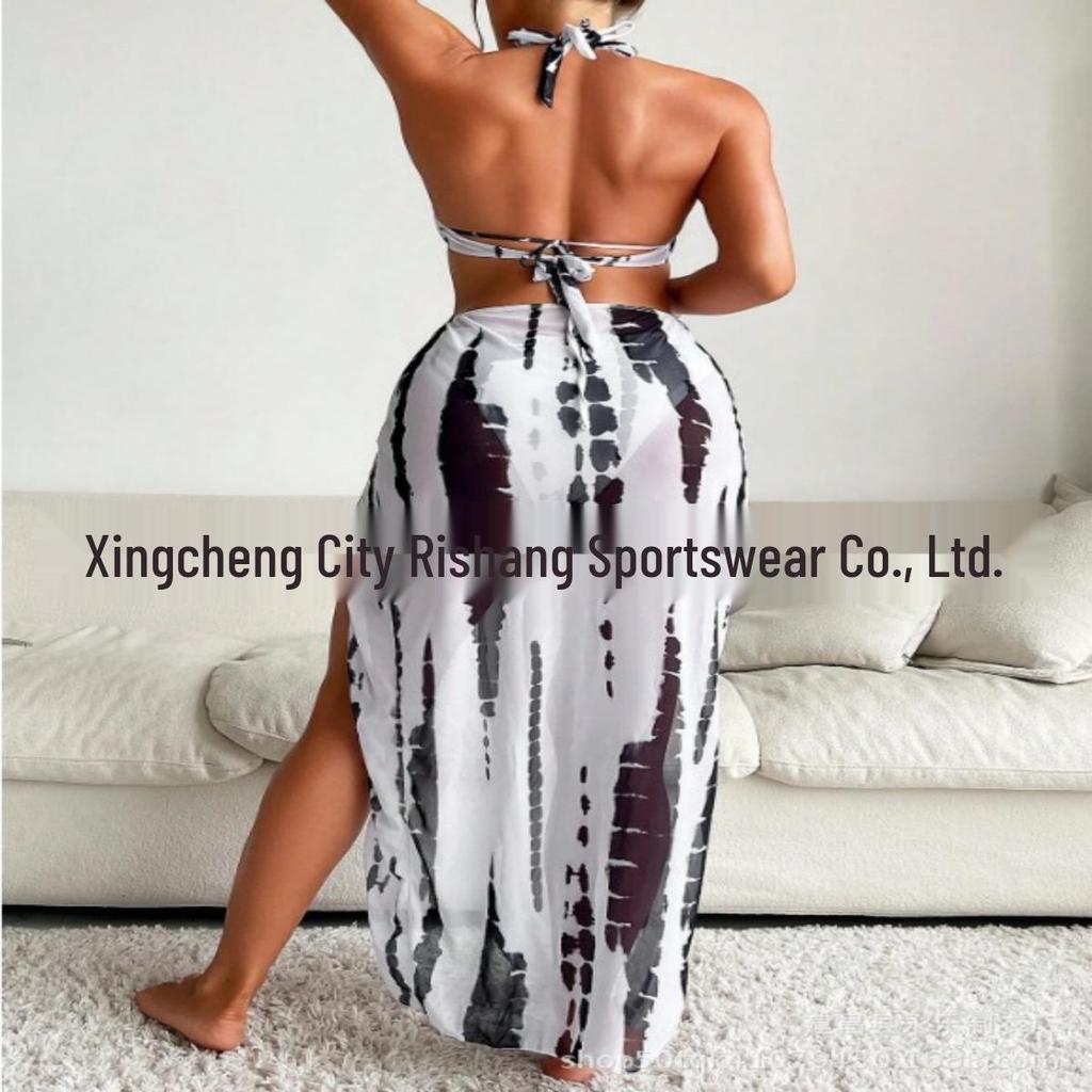 European & American Sexy Split Bikini Swimwear: Three-Piece Set with Beach Long Dress