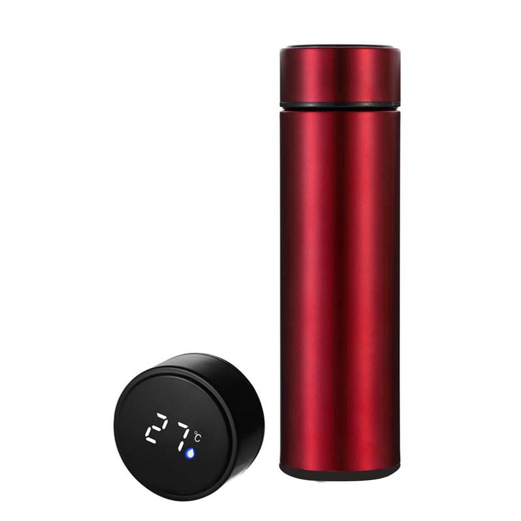 500ml Smarte Vakuumisolierte Edelstahl-Wasserflasche LED-Temperaturanzeige Auslaufsicher Tragbar für Zuhause, Reisen, Sport