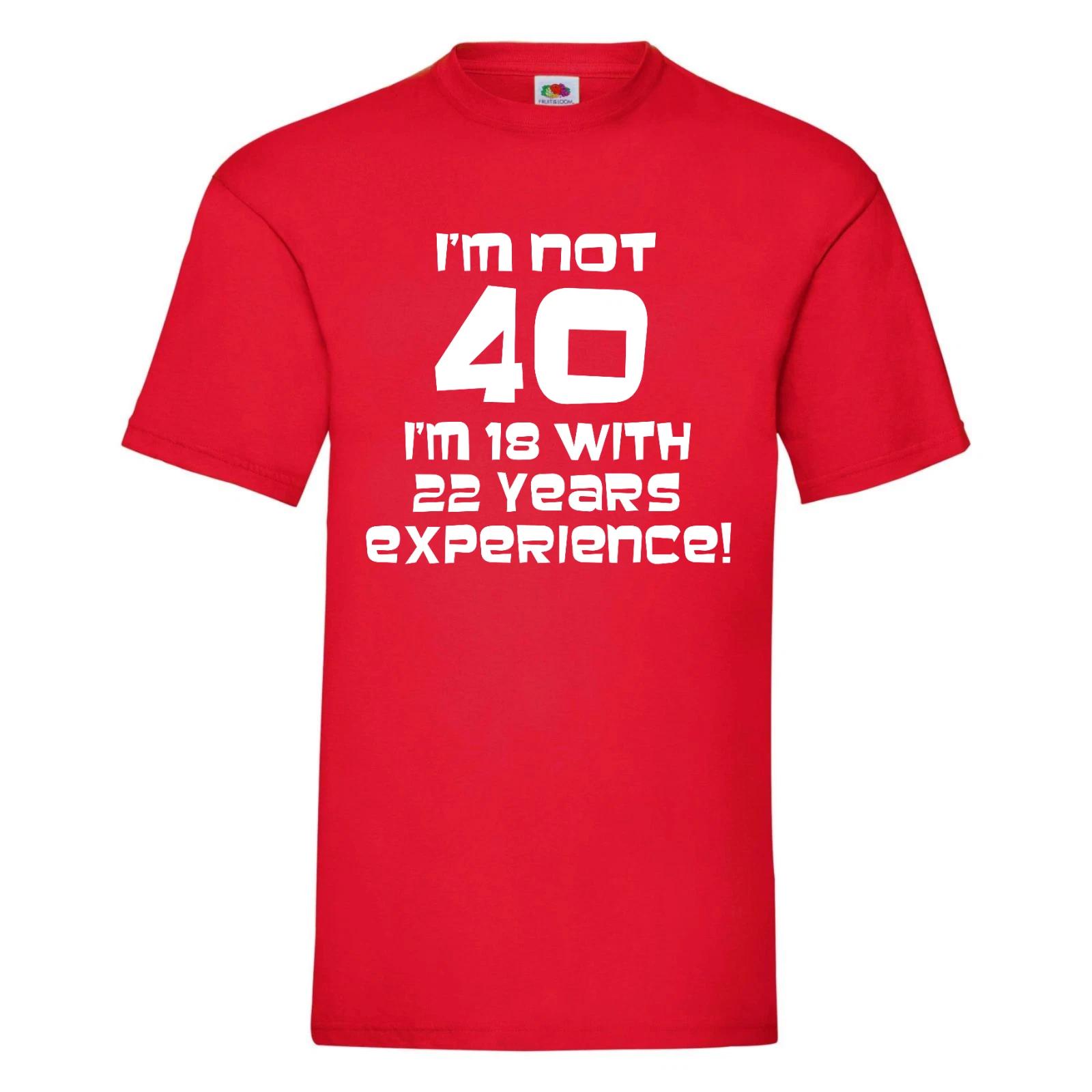 Смешная/Новогодняя футболка на 40-летие - Мне не 40, мне 18 с 22-летним опытом S