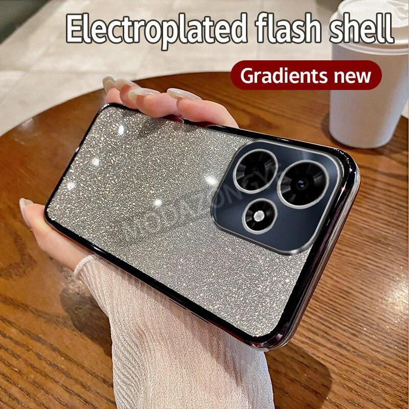 Pro Infinix Hot 30i Pouzdro Galvanické pokovování Měkké třpytky TPU Zadní kryt mobilního telefonu X669 X669C X669D Pouzdro na telefon pro dívku Žena