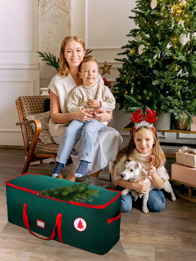Christmas Tree Storage Bag Waterproof Zippered Bag Holiday Decorations Dustproof Cover Pouch for Costume Props Party Supplies