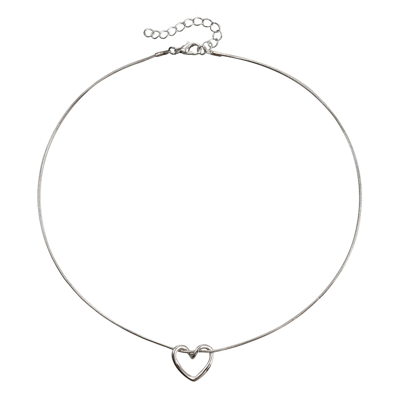 

Niche design high sense hollow love pendant necklace light luxury fashion snake bone chain necklace