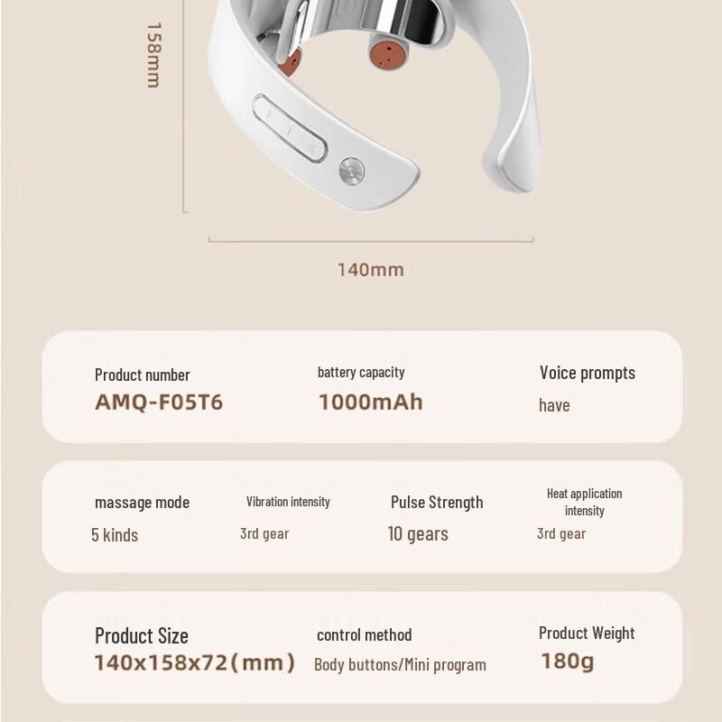 Smart Neck Massager with Red Light and Heat