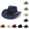 Punk Wool Felt Hat With Wide Brim And Sun Protection For Men And Women In Fall Winter