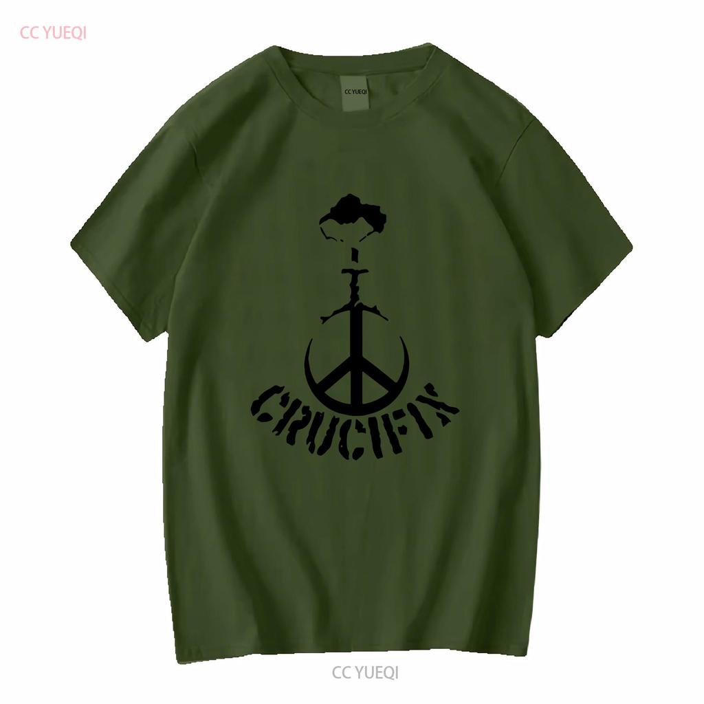 Crucifix Hardcore Punk Rock Band T Shirt S 2XL Vintage Washed Stylish Streetwear Graphic Breathable Homme Designer Clothes