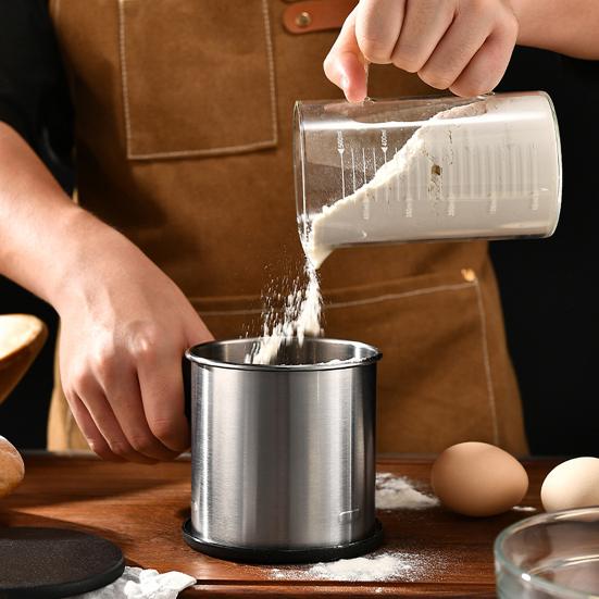 

Yousheng Flour Sieve Baking Tool Fine Mesh Filter Portable Semi-Automatic Powder Sifter for Kitchen Baking Pastry чорний