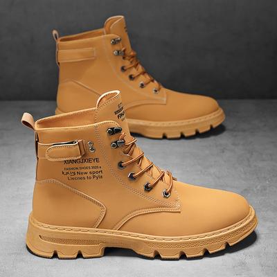 Breathable Non-slip Men's and Women's Casual Shoes Four Seasons Increase Big Yellow Boots Men's Boots Work Boots Outdoor Boots