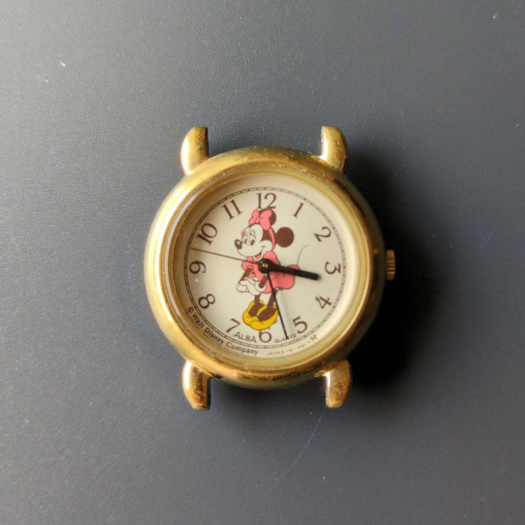 Used Rare, New Battery, Seiko ALBA V811-0550 Minnie Mouse Watch