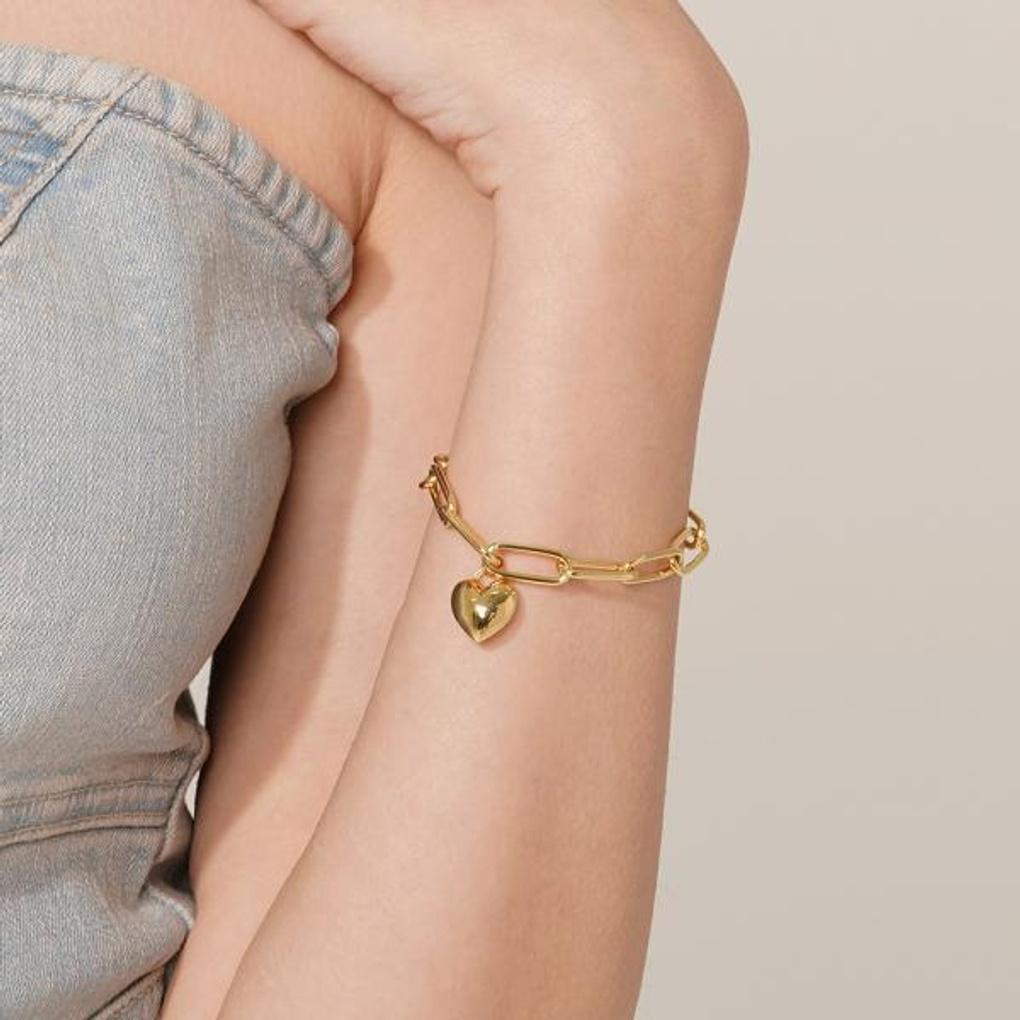 [MORE! HEART] Gold Heart Chain Bracelet OTBI23505NYY