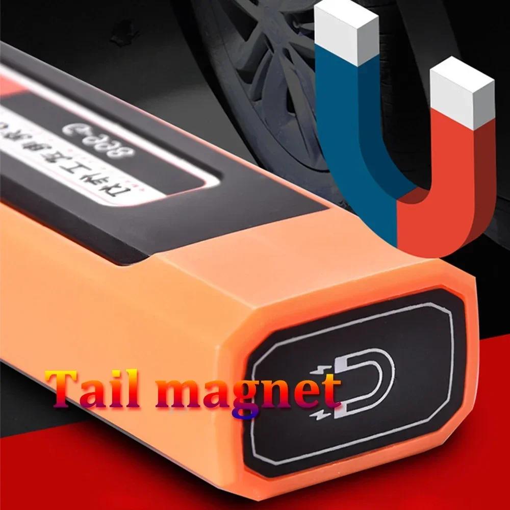 Rechargeable LED Work Light with Magnet Maintenance Lighting Flashlight Red Warning Torch COB Light with Hook Outdoor Camping