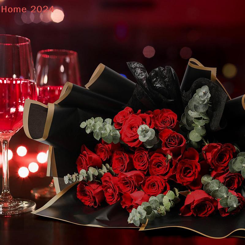 20 Stück Bunte Blumenwickler Goldener Rand DIY Geschenkstrauß Verpackungspapier Blume Wasserdicht Blume Dekoration