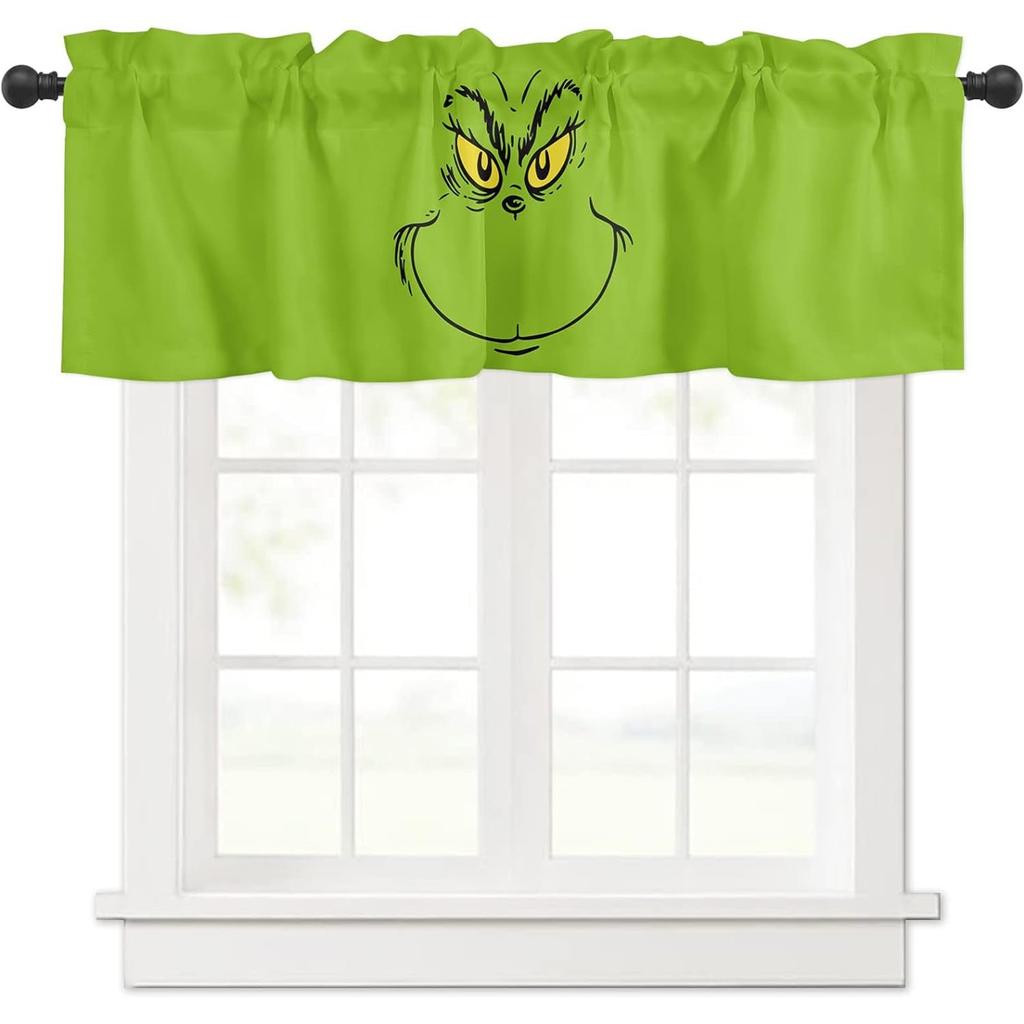 Funny Christmas Curtains, Short Curtains, Kitchen, Living Room, Bedroom Curtains, Head Curtains, Half Curtains