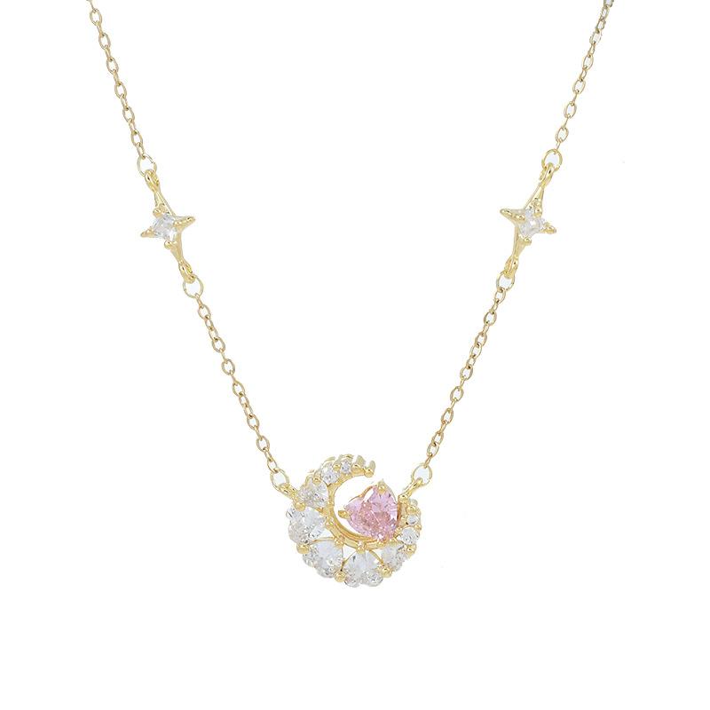 Halsband för kvinnor Koreansk mode Sexig Kvinnlig Nyckelbenskedja Smycken Personlig Räkna Känslan Stjärnor och Måne Halsband Personlig Mångsidig Halsband