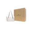 New COACH Gallery Canvas With Leather Tote Bag, Shopping Bag, Handbag, Shoulder Bag Women's Ivory White & Purple CH504-SVVVJ