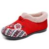 Winter Women's Shoes, Plus-size Embroidered Shoes, Fleece-lined Thickened Cotton Shoes for Middle-aged and Elderly, Slip-on Elderly Shoes.