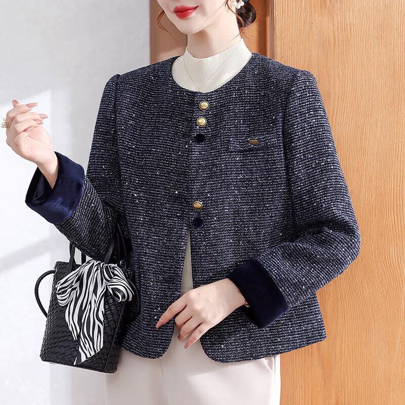 

Xuexi Женская элегантная осенняя куртка в стиле маленького аромата 3XL