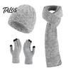 Matching Scarf And Touch Screen Gloves Set Winter Hat for Women, Warm Knitted Hat, Holiday Gift Friends Family Gloves, 71 Inch Scarf, Cozy Knit
