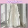 French Style White Mesh Midi Skirt With Abstract Pattern For Elegant Spring Wear