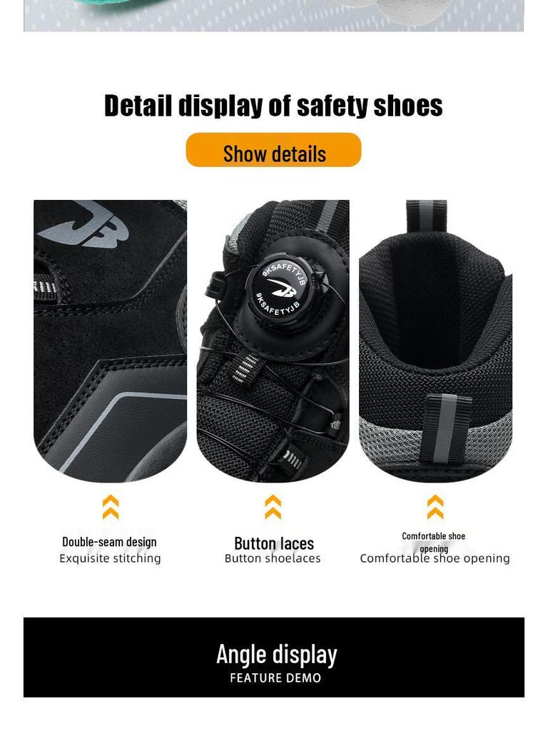 Herren Leichte Anti-Smash, Durchstichfeste Schützende Sicherheitsschuhe für Outdoor und Bergsteigen