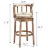 Cow Top Leather Wooden Bar Stools, 360 Degree Swivel Bar Chair with Backs, Bar Height Counter Height Barstools for Home Kitchen Dining Room