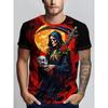 Summer Fashion Comfortable Loose Large T-shirt Portrait 3D Printed Casual Breathable Sports Versatile Round Neck Short Sleeved Men's T-shirt