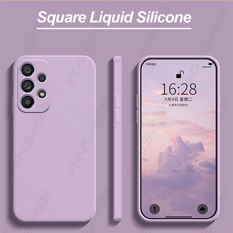 Vloeibare Siliconen Telefoonhoesje voor Samsung Galaxy A12 A22 A32 A22S A52 A52S A72 A13 A23 A33 A53 A73 5G A21S A31 A41 A51 A71 Cover