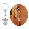 Stylish Guardian Angel Keychain Silver Metal Pendant Keyring Good Luck Charm Key Chain Cellphone Strap for Drivers