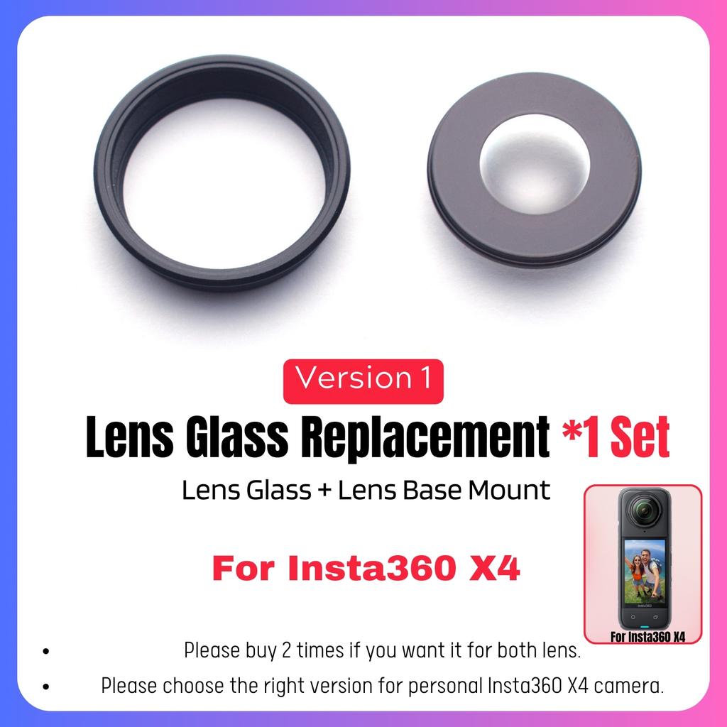 Objektivglas für Insta360 X4 X3 X2 360-Grad-Objektiv Ersatz-Reparaturteile Ringhalterung für Insta 360 X4 X3 ONE X2 ONE RS Zubehör 4
