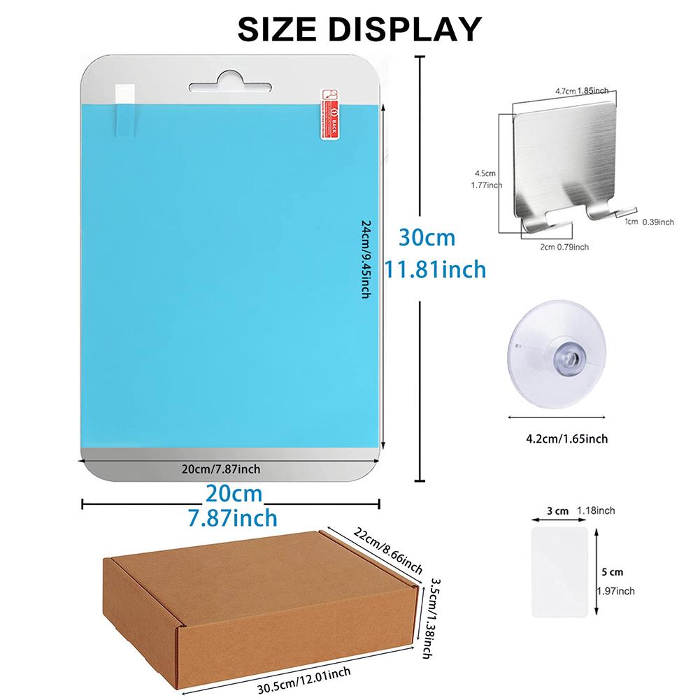 Fogless Shower Mirror Anti-Fog Shower Mirror Shatterproof Frameless Shower Mirror Wall Hanging Mirror for Men Women