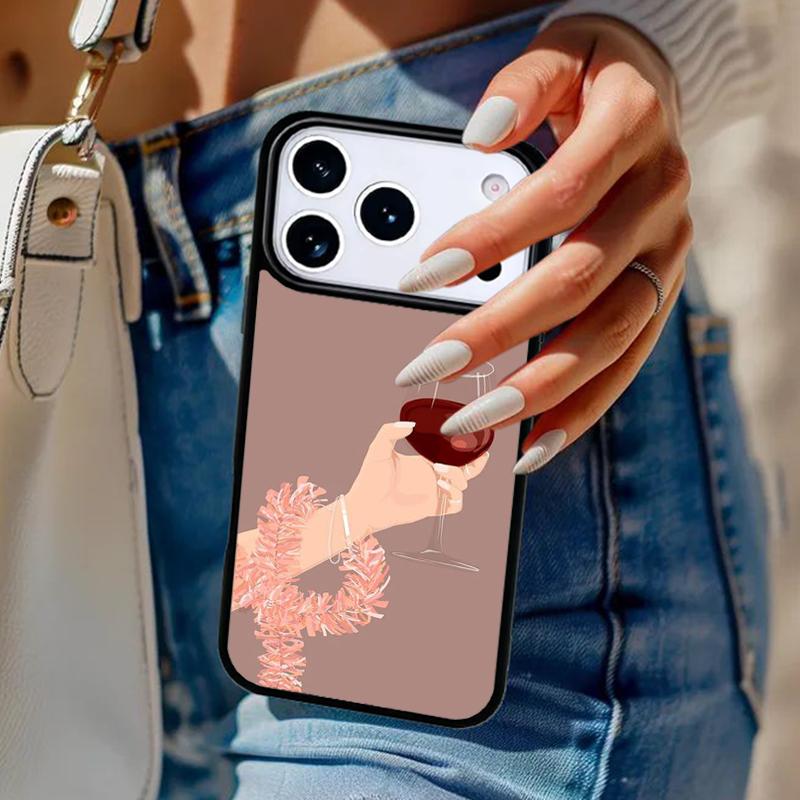 Drink Beer Red Wine Phone Case For iPhone 17 Air 14 15 13 12 Max Cover For Apple 14 15 16 16e 11 Pro Max Plus