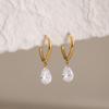 Youthway Minimalist Zircon Stainless Steel Drop Earring For Women New 18K Gold PVD Plated Waterproof Dangle Earring Jewelry