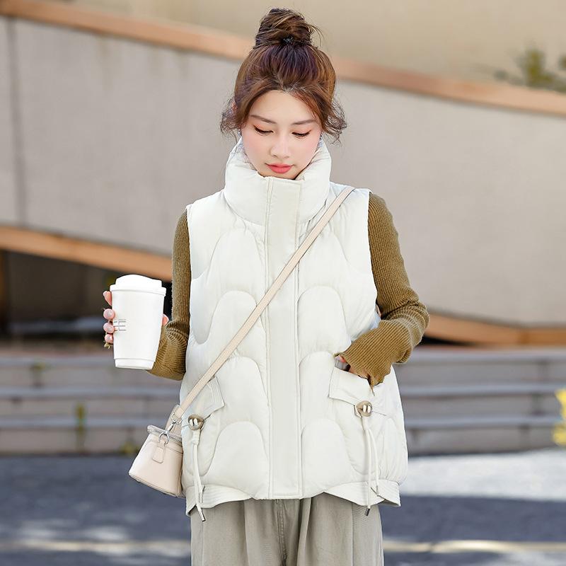 Fashion casual versatile short down cotton vest women's autumn and winter new Korean version jacket thickened cotton vest