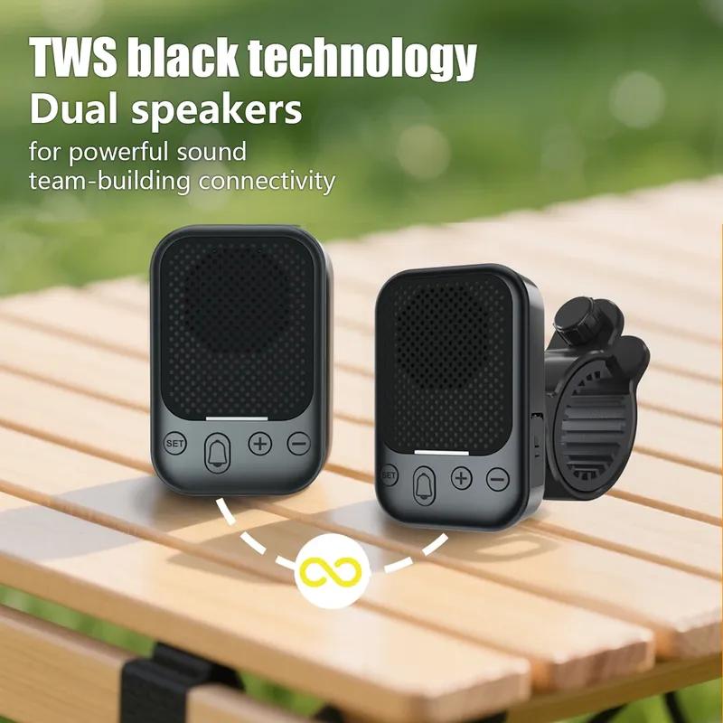 Bike Bluetooth Speakers Portable Dual Pairing FM Radio TF Card Support Wireless Collar-clip Speaker for Cycling Hiking Camping