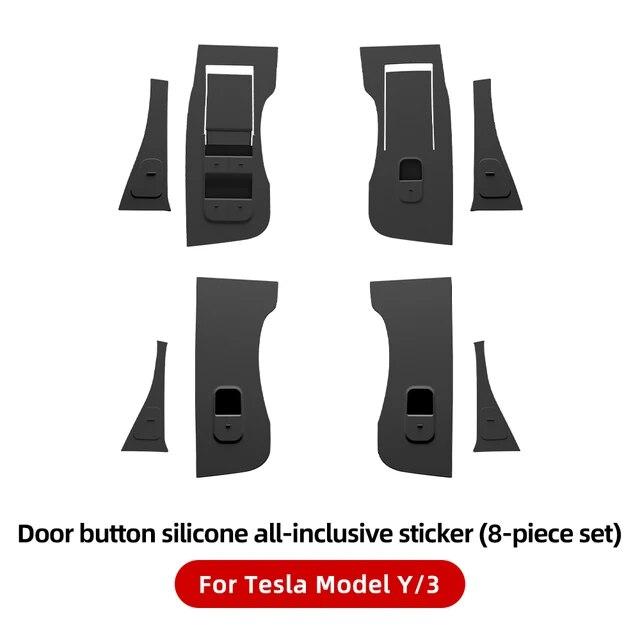 YZ For Tesla Model 3 Model Y 2017- Car Window Switch Button Decoration Sticker Door Button Sticker Interior Accessories