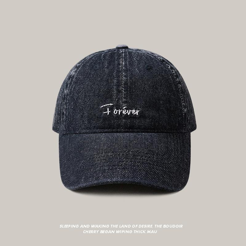 Unisex Washed Denim Snapback Dad Hat - Casual Baseball Cap With Embroidered Letters Vintage Women Men's Cap New