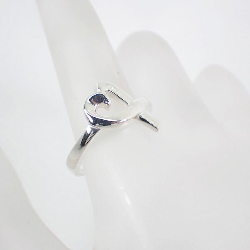 [Pre-owned] TIFFANY 925 Loving Heart Ring, Size 14, j51-5