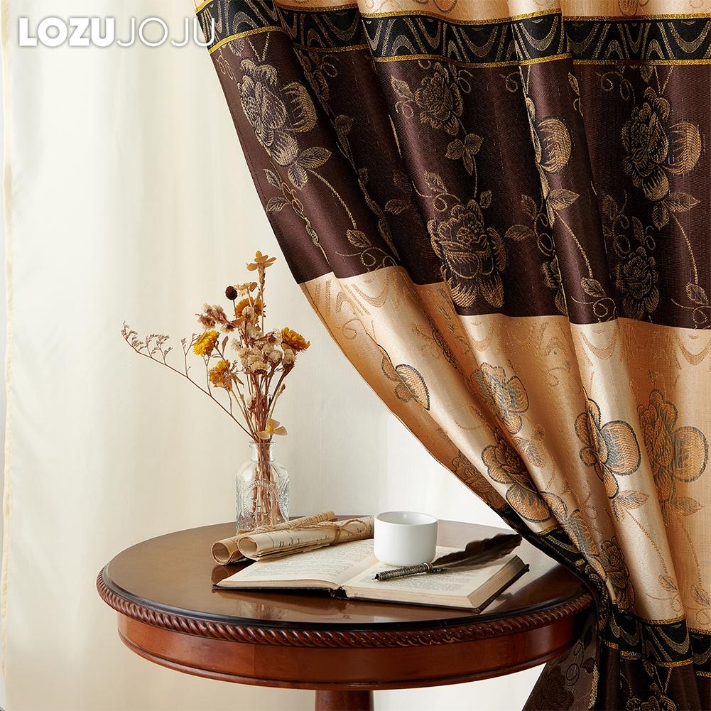 1PC LOZUJOJU 70-80% Blackout European Luxury Jacquard Integrated Curtains for Bedroom Living Room Home Decor