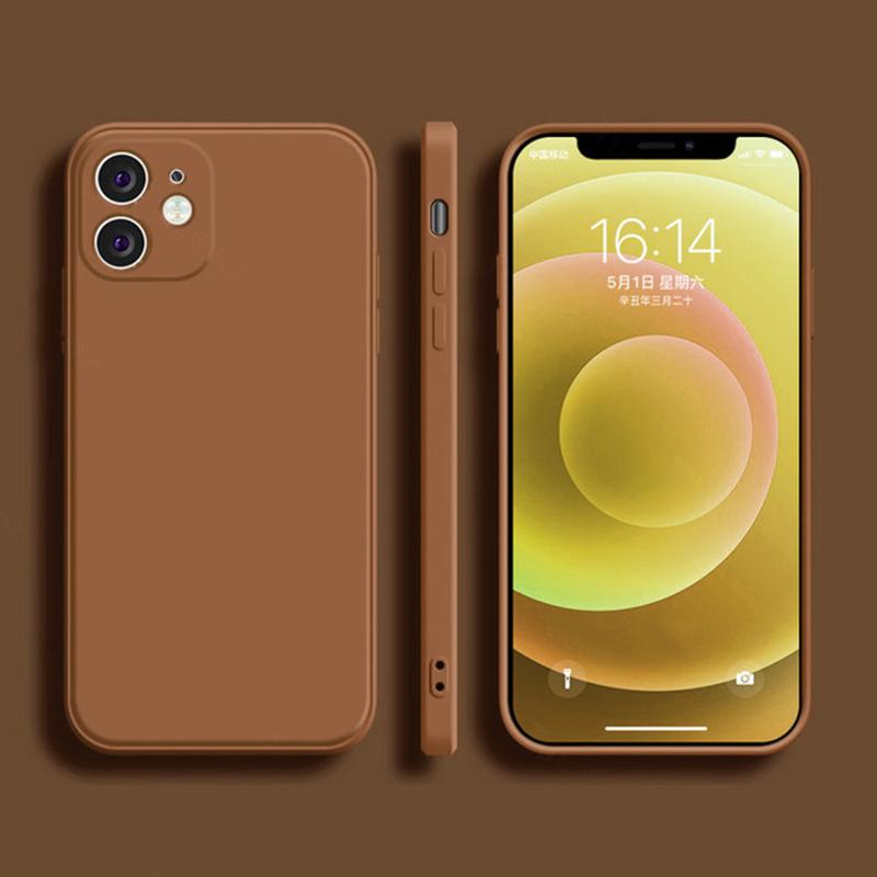 Skin Feel Liquid Silicone Case For iPhone 14 13 12 11 Pro Max X XR XS Max 8 7 6 Plus Shockproof Square Bumper Soft Back Cover