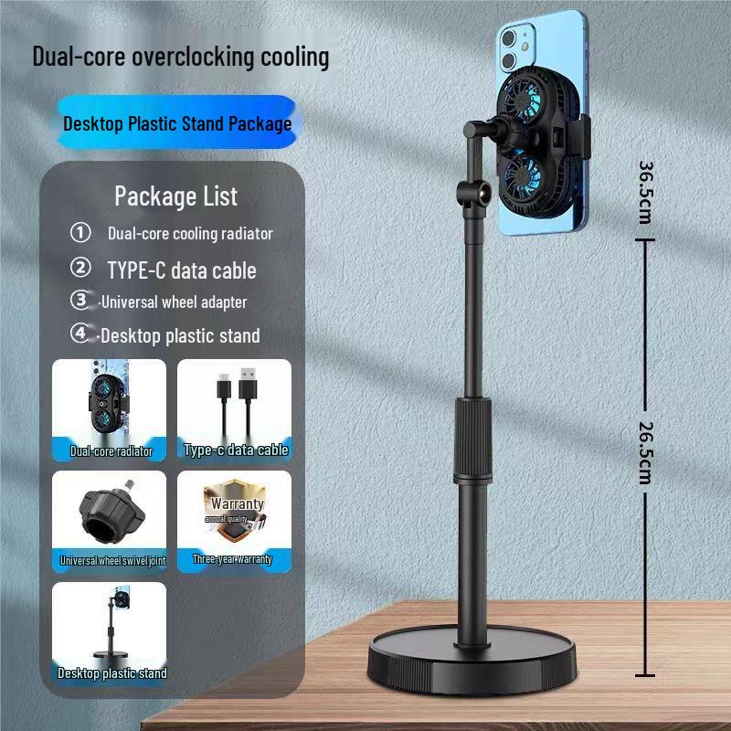 Semiconductor Phone Cooler & Magnetic Tripod with Dual Fill Lights for Streaming