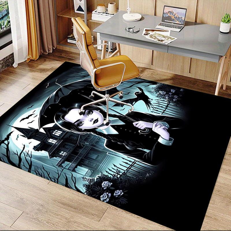 Gothic Girl Umbrella Carpet For Playroom Bedroom Living Room Sofa Home Decorkids Game Area Rug Nonslip Floor Mat