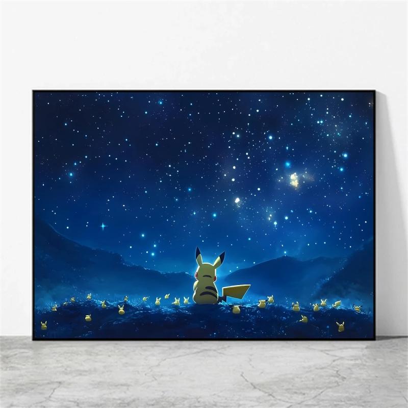 Posters and Prints  Canvas Paintings Pikachu Cute Wall Pictures Room Home Decorative Birthday Gifts Kids Action Figures