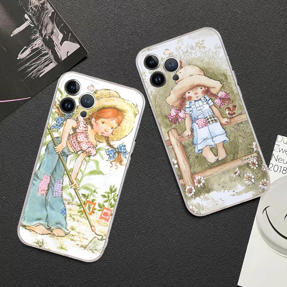 S-Sarah K-Kay Girls Cute Phone Case For IPhone 16 15 14 11 12 13 Mini Pro XS Max Cover 6 7 8 Plus X Funda Shell