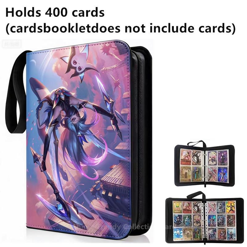 400pcs/900pcs Card Album Book Folder 4/9 Card Slots Collections Zipper Double Pocket Zipper Card Binder Holder