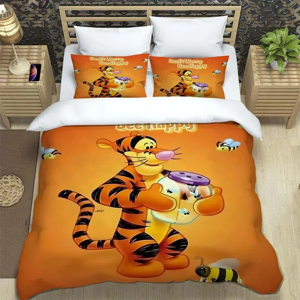 

Tigger Winnie The Pooh Love Child Duvet Cover Set HD Comforter Cover Bedclothes for Kids Bedding Sets Bedroom Decor 135x200cm