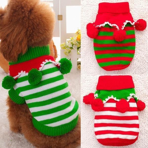 Cozy Pet Dog And Cat Sweater Christmas Themed Winter Warm Thick Acrylic Clothing