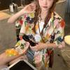 Cute Floral Beach Vacation Style Women's Shirts Summer Loose Casual Cardigan Tops Single Breasted Female's Chic Blouses